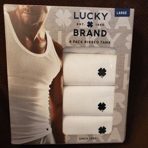 Men's Lucky Brand 4 Pack Ribbed Tank Size Large
